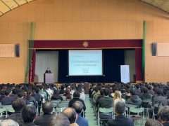 【本巣市】岐阜高専で岐阜県知事・江崎禎英氏が講演、学生約600人が聴講